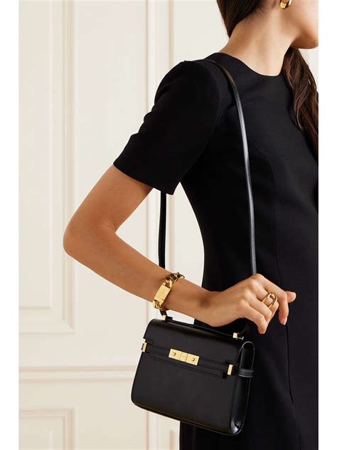 ysl shoulder bag black and gold|saint laurent manhattan shoulder bag.